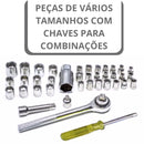 CINZA - Jogo De Ferramentas 40 Peças Soquetes c/ Maleta uso Automotível e Doméstico