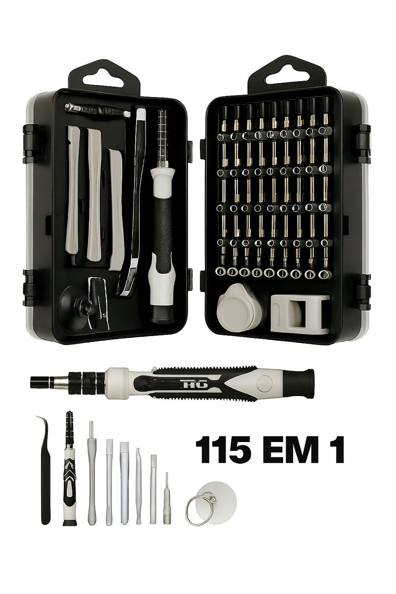 ￼Jogo Chaves De Fenda Precisão Com 115 peças 1 Kit Ferramentas P/ Manutenção Celular Notebook