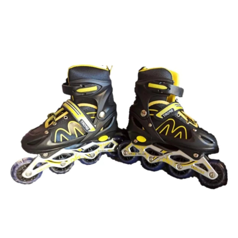 Patins Roller In Line Ajustável 4 Rodas Motion com LED, Base de Alumínio e Rolamentos Abec-7