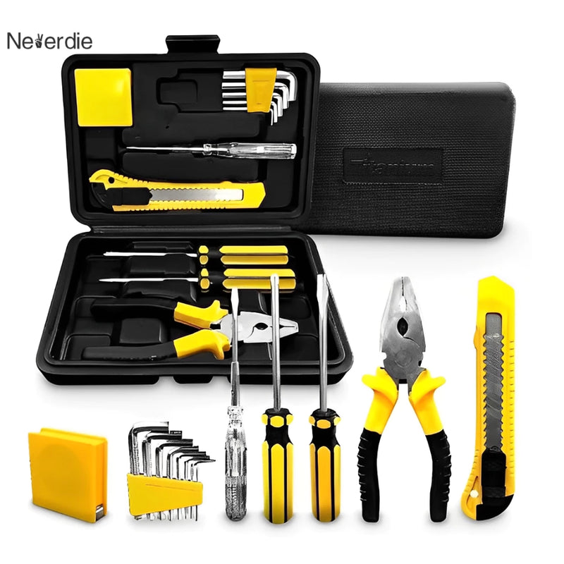 Kit de Ferramentas Completo 12 Peças Profissional – Aço Carbono, Chaves Allen, Alicate Universal e Maleta Portátil