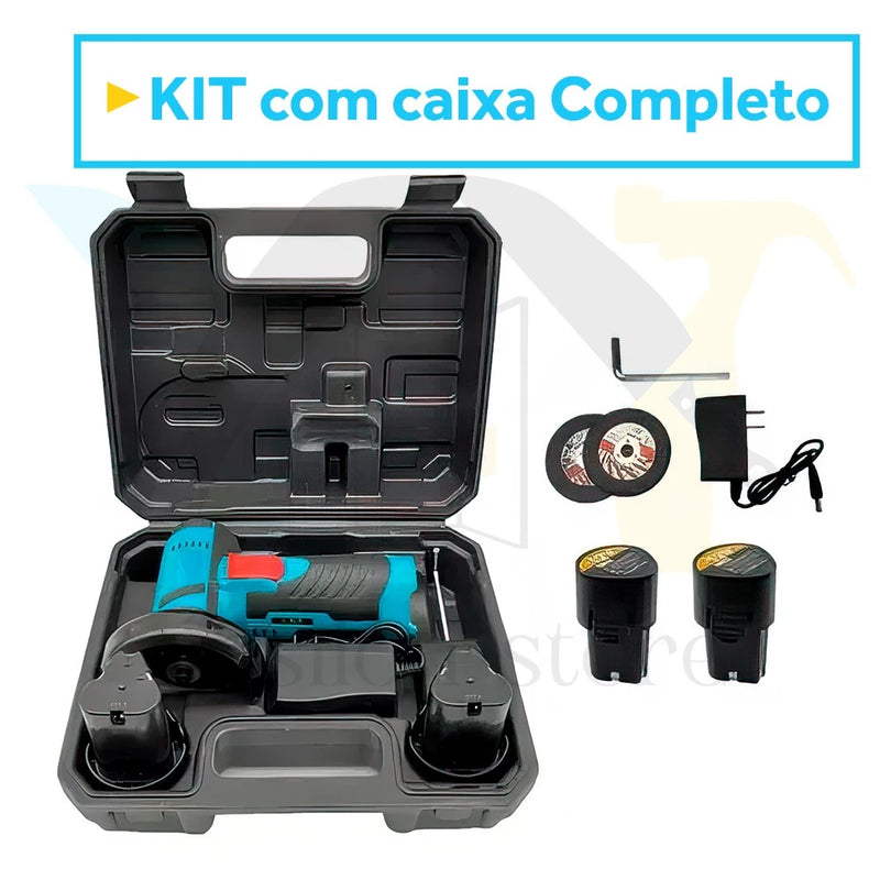 Kit Esmerilhadeira/Lixadeira Sem Fio Portátil 12V com 2 Baterias 1800mAh + Maleta – Potência e Praticidade