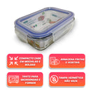 Kit 5 Potes de Vidro Hermético 370ml.