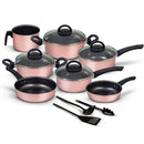 Jogo de Panelas Antiaderente 10 Peças Marpal Trofa – Alumínio, Tampa de Vidro e Acessórios