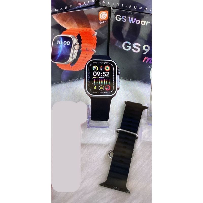 RELÓGIO SMARTWATCH Ultra Mini 41mm 2 Pulseiras LARANJA GS9  - PRETO