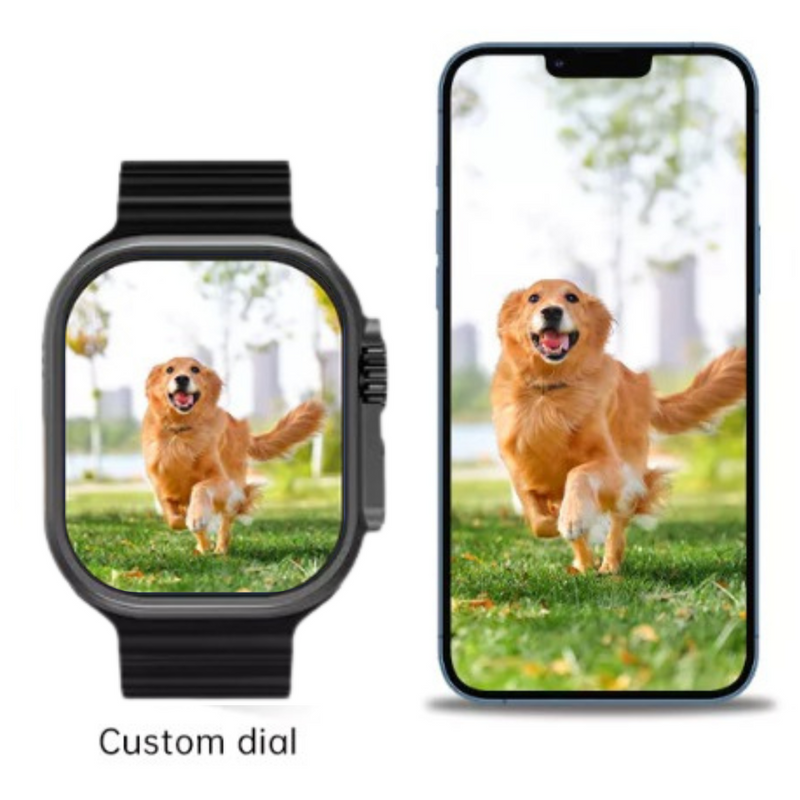 RELÓGIO SMARTWATCH Ultra Mini 41mm 2 Pulseiras LARANJA GS9  - PRETO