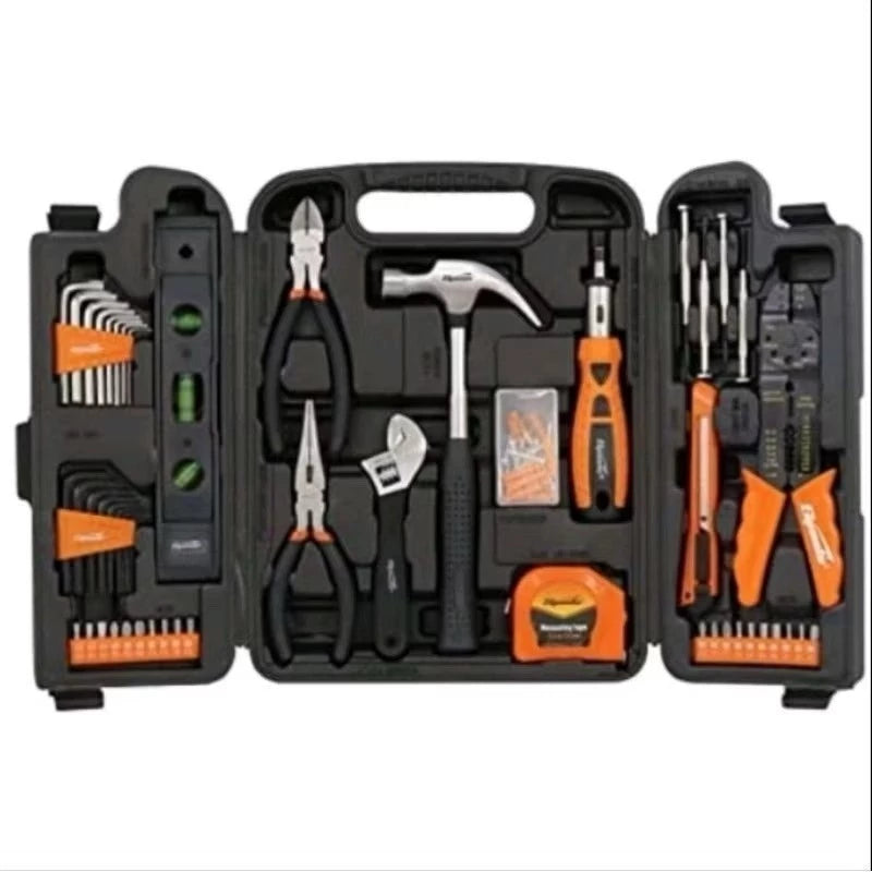 Kit de Ferramentas Completo Profissional com 120 Peças – Alicates, Chaves Allen, Jogo de Bits, Fita Métrica, Martelo e Maleta Portátilmplo