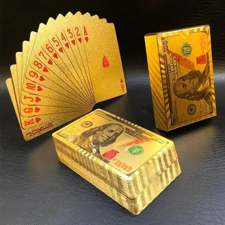 Baralho Dolar Dourado - Ouro Folheado A Prova D'agua Poker