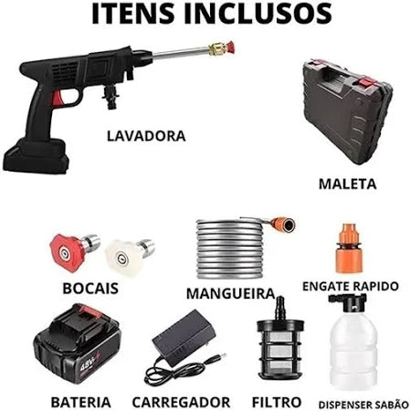 Lavadora Wap Portátil Alta Pressão 1000w 48v Sem Fio - Com Maleta