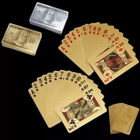 Baralho Dolar Dourado - Ouro Folheado A Prova D'agua Poker